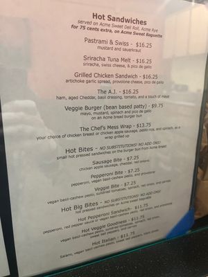 Some of the menu. Also has a daily changing vegan soup  at Earthly Coffee and Tea in Oakland