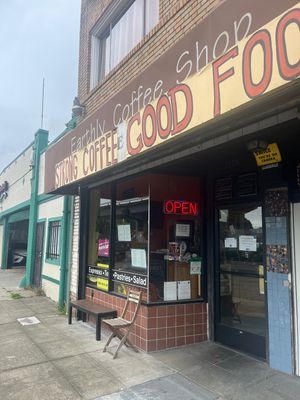 Store front  at Earthly Coffee and Tea in Oakland