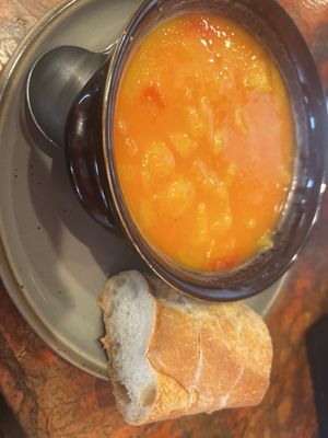 One of the daily soups  at Earthly Coffee and Tea in Oakland
