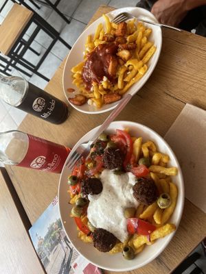 Loaded fries; triple chees and falafel   at Veggie Bros - Juliuspromenade in Wurzburg