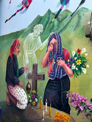Indigenous art at Lake Atitlan in Guatemala at Unruly Travel Group Trips - Montreal in Montreal