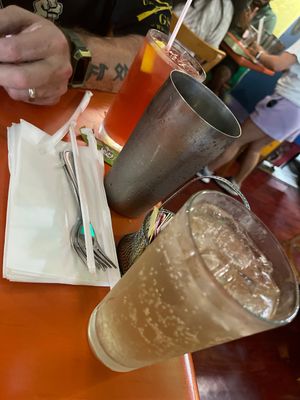 Seasonal tea and ginger beer… loving the ginger beer very crisp and tangy at Cosmic Cafe in Dallas