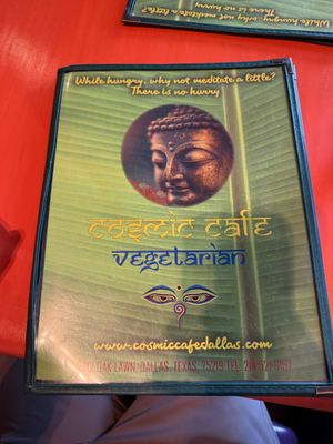 menu front at Cosmic Cafe in Dallas