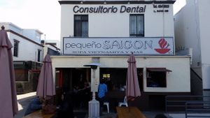 in front at Pequeno Saigon in Tijuana