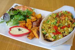 SCRAMBLE ORGANIC TOFU COMBO at Lotus Seed Vegan in Vancouver