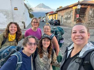 Before hiking volcano Acatenango in Guatemala at Unruly Travel Group Trips - Berlin in Berlin
