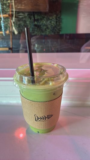 Flora matcha   at Cara's Cat Cafe in Destin