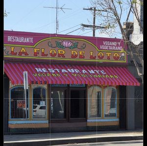 Vegan options include tofu mole plate,  potato and soyrizo taquitos plate,  french casserole at La Flor De Loto in South Gate