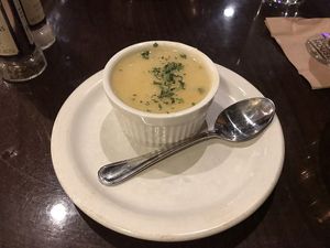 Vegan potato soup (seasonal menu item) at Public House in Monroe