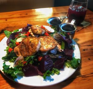 Customized eggplant vegan salad at Public House in Monroe