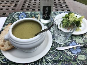 Vegetable soup and vegetables @ Vaults & Garden, Oxford at Vaults and Garden in Oxford