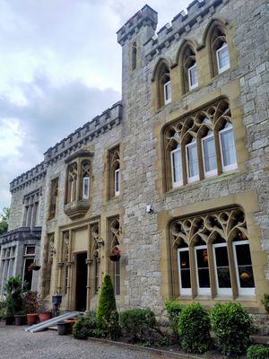 Front entrance at Ffarm Hall in Abergele