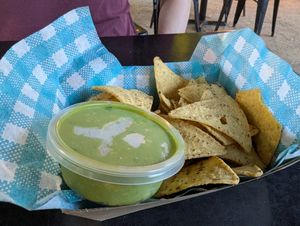 Corn chips with guacamole at Loco Bites in Airlie Beach
