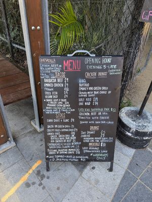 Menu at Loco Bites in Airlie Beach