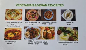 Vegan Menu at Amena Cafe in Las Vegas