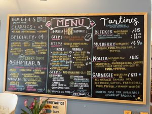 Menu  at Sincerely, Bagel in Portland