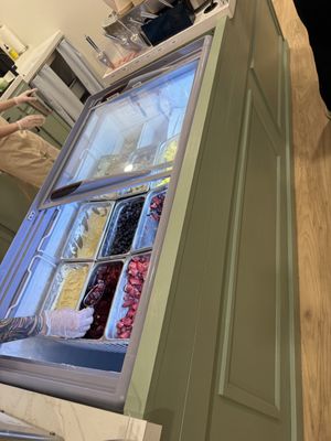 frozen case  at Bramble & Berry Ice Cream in Lancaster