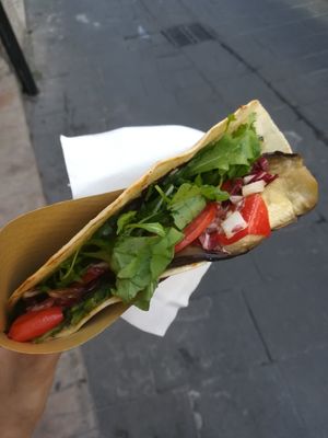Vegan Piadina at Piadina Biologica in Assisi