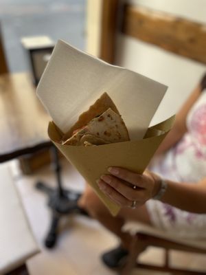 Wholewheat vegan piadina    at Piadina Biologica in Assisi