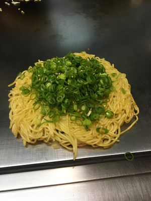 Standard onion okonomiyaki. Very tasty  at Nagataya in Hiroshima