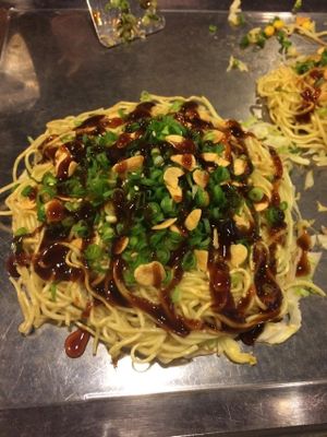 Vegan okonomiyaki at Nagataya in Hiroshima