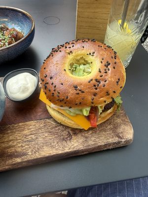 Beyond Burger was very tasty! Lots of sides to choose from!    at Tabi Loo Ixelles in Brussels