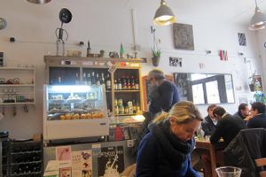 A look inside the restaurant on a busy Monday at lunchtime. at Rest'o in Bordeaux