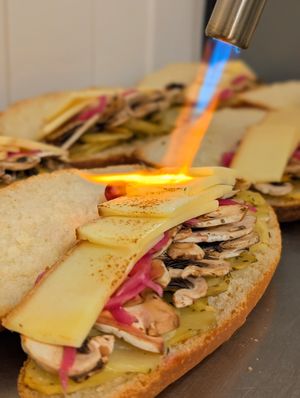 Raclette sandwich at Booggie in Bergerac