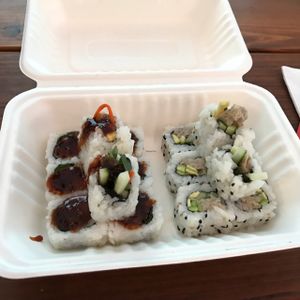 Bok bok and Avalon, CA rolls  at Sushi Love in Portland