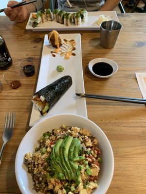 Bowl and hand roll!!!   at Sushi Love in Portland