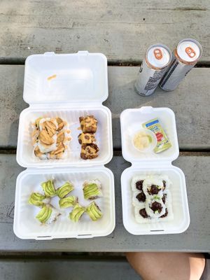 Don’t Be a Shellfish, Starry Inari, Bok Bok & Mother of Dragons rolls— all great! at Sushi Love in Portland