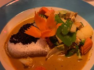 Yellow curry with tofu and vegetables  at Ruan Thai Hut in Hilton Head Island