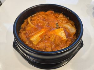 Kimchi stew at My Little Veggie Pub in Seogwipo