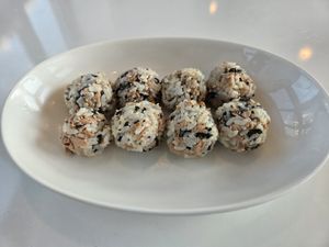 Vegan tuna mayo rice ball at My Little Veggie Pub in Seogwipo
