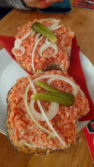 "Minced meat" bun at Black Veg in Bonn