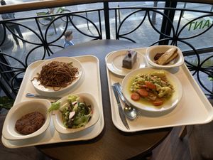 Smoked tofu, chocolate raw cake.  at Vega City in Budapest