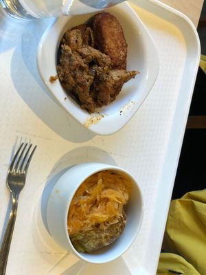 Gyros meat tasted like french snails according to my boyfriend, if that helps, never tried them at Vega City in Budapest