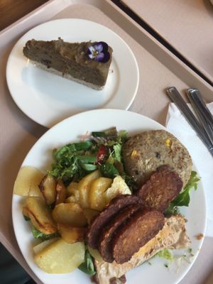 Mix of everything + raw avocado cake  at Vega City in Budapest