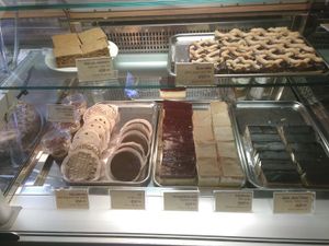 Pastry assortment (differs every day) at Vega City in Budapest