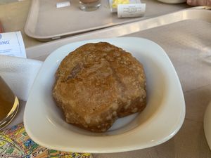 This was some sort of bread-ish thing that was crispy and nice with my entree. at Vega City in Budapest