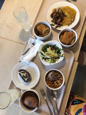 2x Main Dish, 2x Toppings like Cashew Cheese, Salad, Coconut Roll and 2x Lemonades ~ 6400 HUT  at Vega City in Budapest