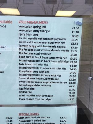 Exterior. Veggie menu  at Soya Express in Sheffield