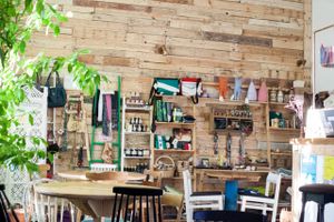 mini shop with fairtrade, local products at CUIB in Iasi