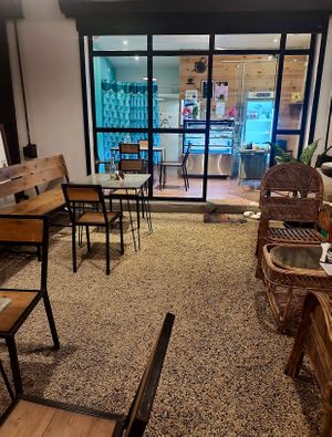 Outdoor seating  at Smile Cafe Auroville in Villupuram
