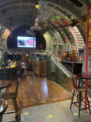 Bar inside the aircraft  at El Avion in Manuel Antonio
