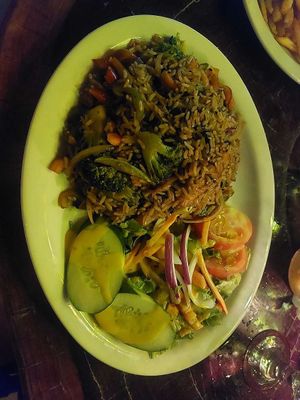 Oriental rice and salad   at El Avion in Manuel Antonio