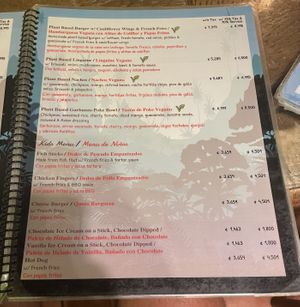 Menu  at El Avion in Manuel Antonio