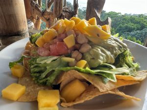 Plant based nachos  at El Avion in Manuel Antonio