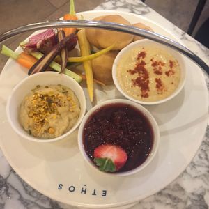 Vegan afternoon tea at Ethos in London