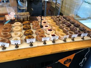 The donuts are cake donuts and all of them are vegan! Pumpkin was my favorite! at Urban Cookies Bakeshop in Phoenix